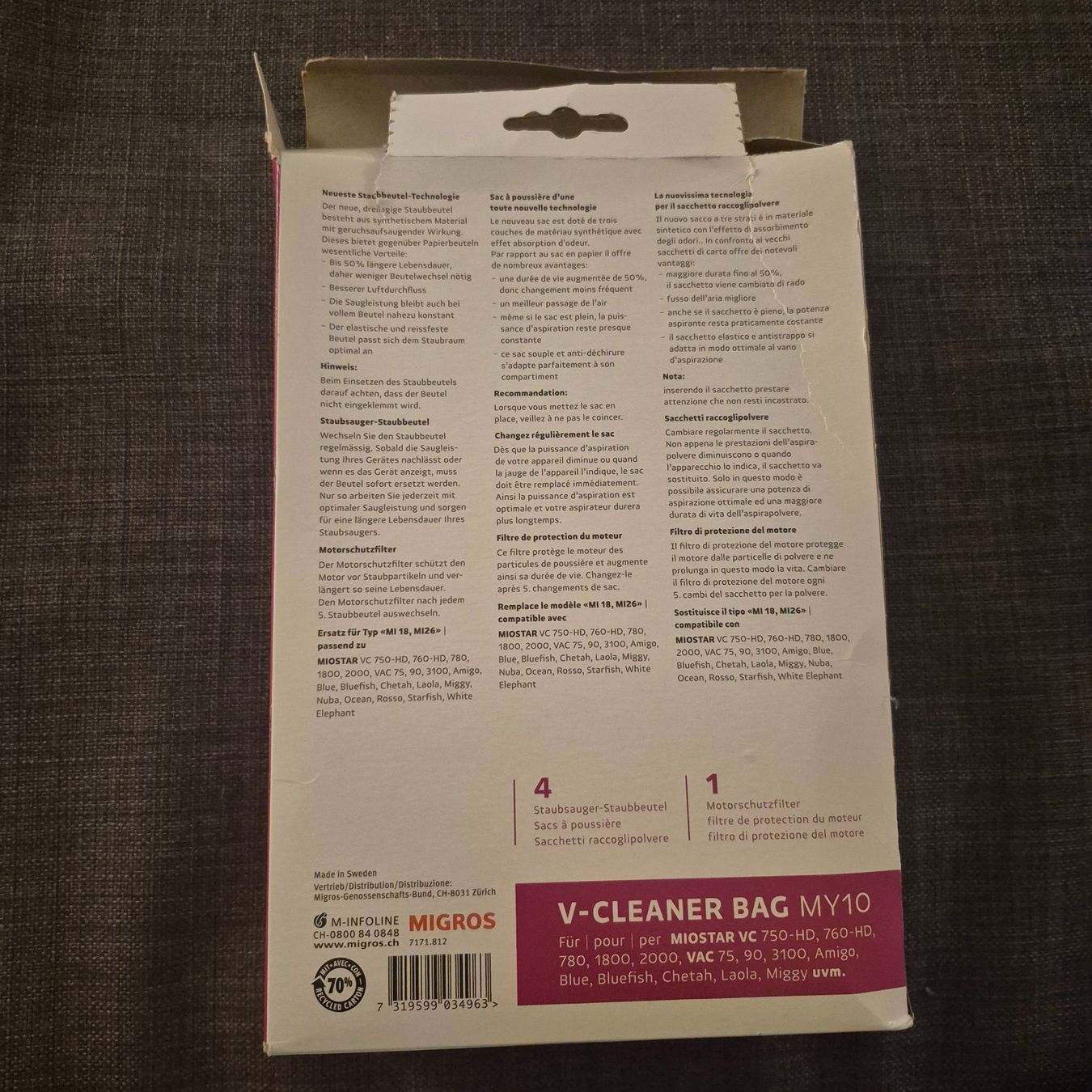 Aspirapolveri & Accessori: V-Cleaner Bag MY 10 – Usato da Zürich venduto da zio_n6kc 1