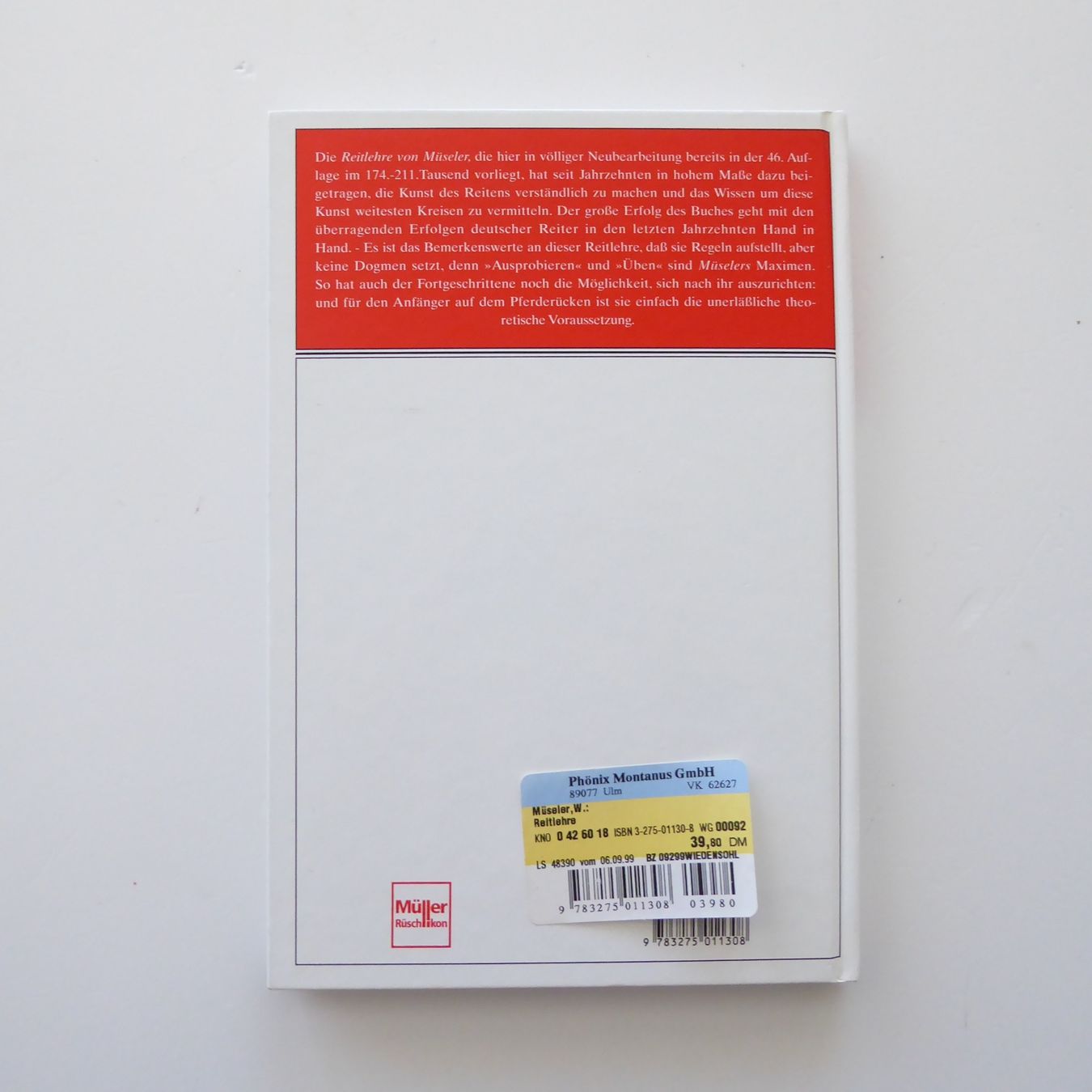 Bücher: Reitlehre - Wilhelm Müseler – Gebraucht aus Basel von Kunterbunt12 1