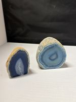 Zwei Achat Geoden blau geschnitten guter Zustand