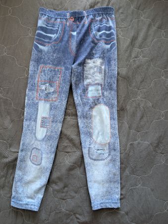 KOTA Leggings Kinder 5-6 Jahre blau mit Jean-Print