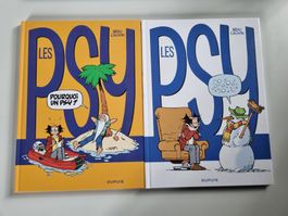 BD Les Psy, tome 11 et 17 de Bédu et Cauvin, très bon état.