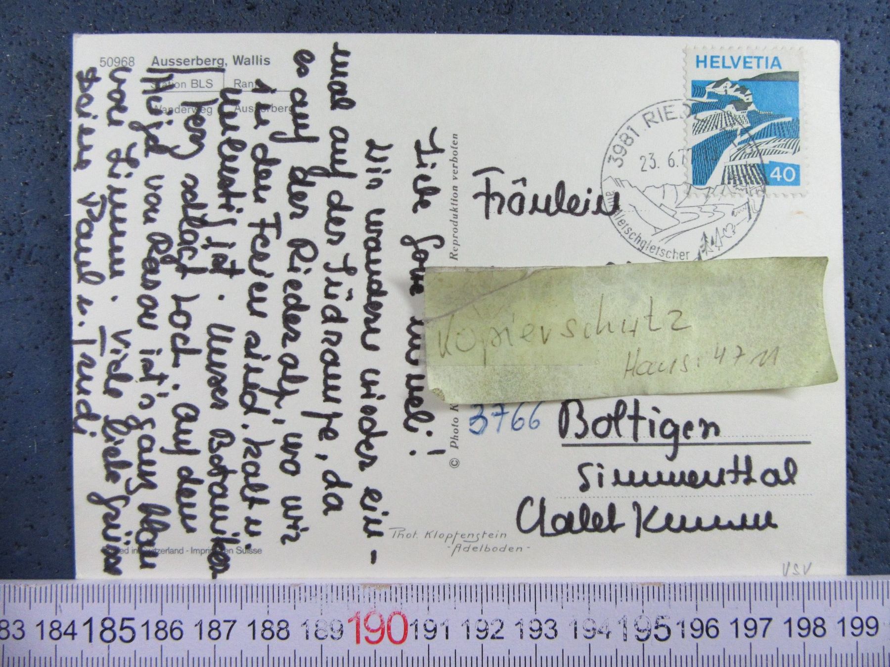 Cartoline postali: AUSSERBERG VS AK BLS 1977 – Usato da Ettingen venduto da Hausi4711 1