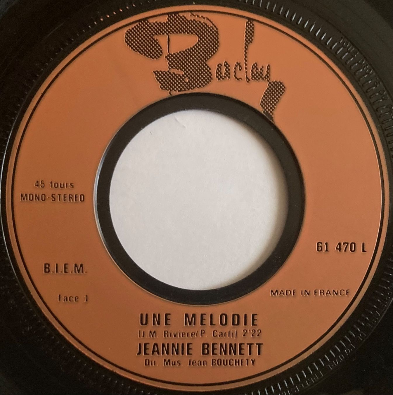 Vinyles: JEANIE BENNETT - UNE MELODIE – D'occasion à Poliez-Pittet par Newtown-Records 2