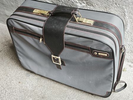 Samsonite Koffer Vintage grau mit Rollen