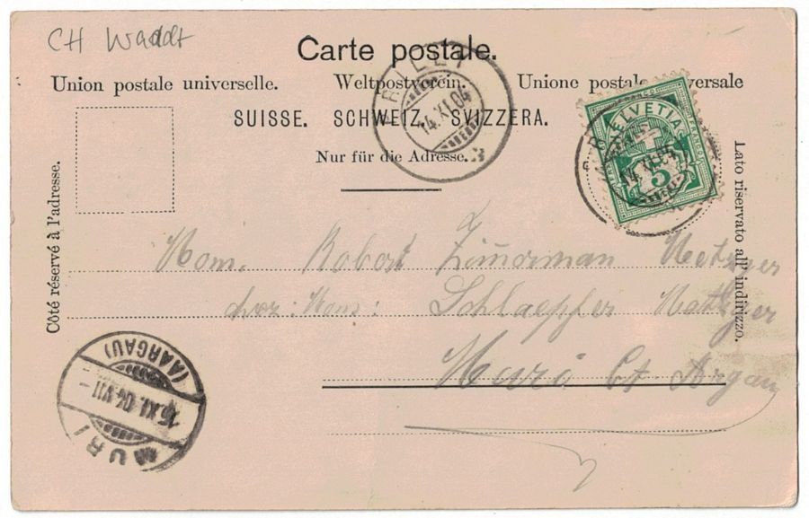 Cartoline postali: Caux, Hôtel, circulée 1904 – Usato da Frauenfeld venduto da POML 1