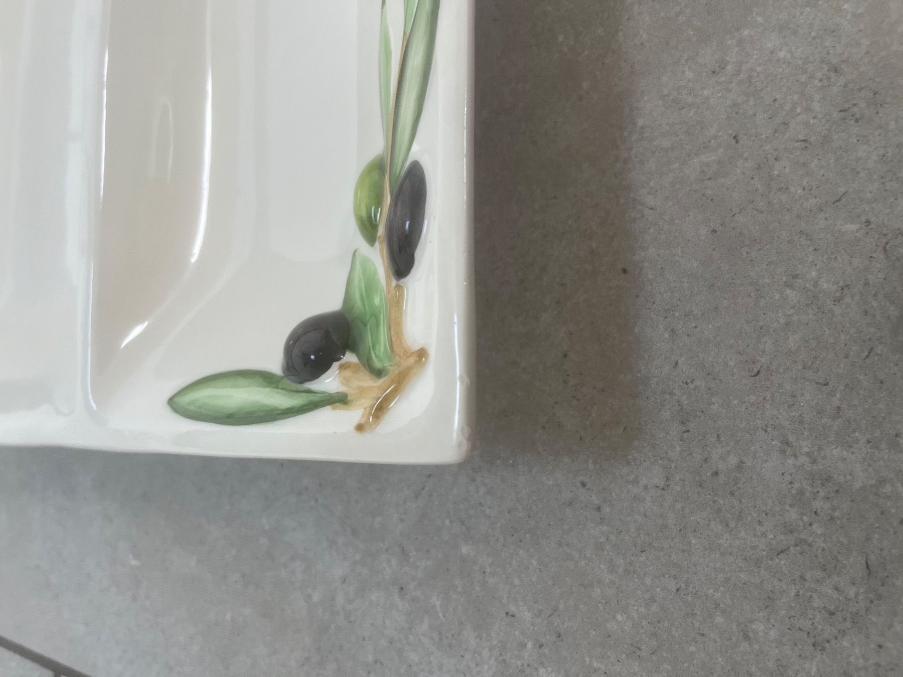 Servierplatten: Italienische Keramikplatte, Olivendesign – Gebraucht aus Egg b. Zürich von adimoxon 2