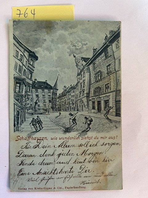 Cartoline postali: alte Ansichtskarte Schaffhausen, 1900 mit Stempel – Usato da Niederwil AG venduto da dahu75