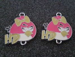 Angry Birds : 1 pendentif émaillé ROSE