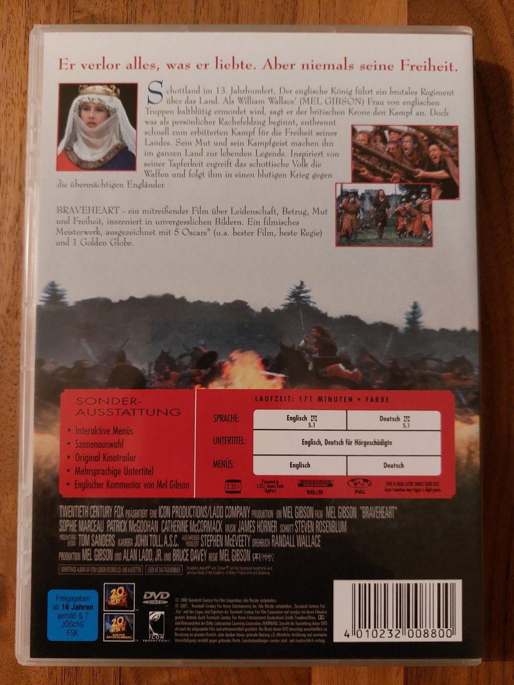 Tutti i DVDs: DVD - Braveheart – Usato da Rheinfelden venduto da FilmAuktion 1