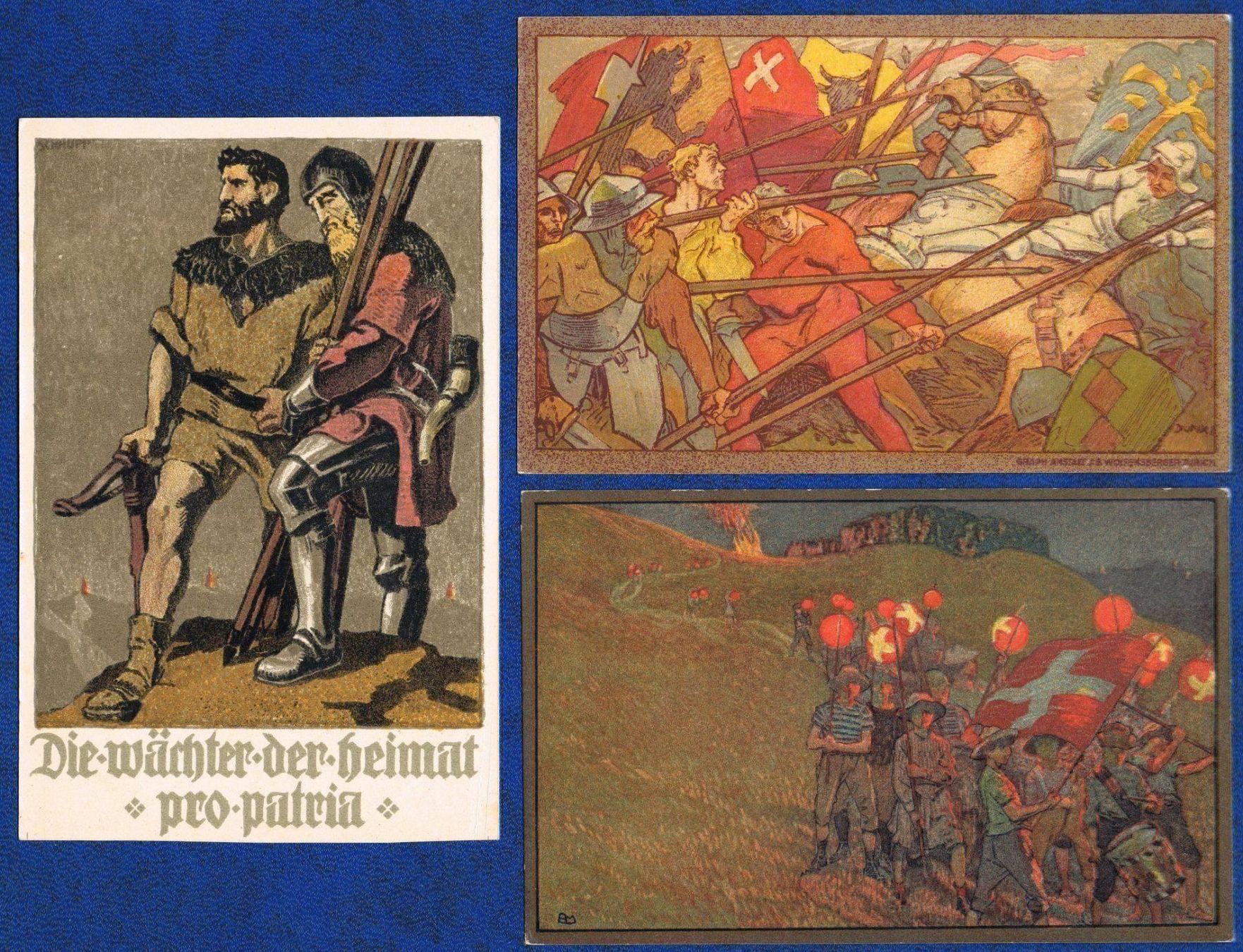 Tutti i francobolli: 6 Bundesfeier Karten 1910 - 1913 – Usato da Biberstein venduto da Jura39