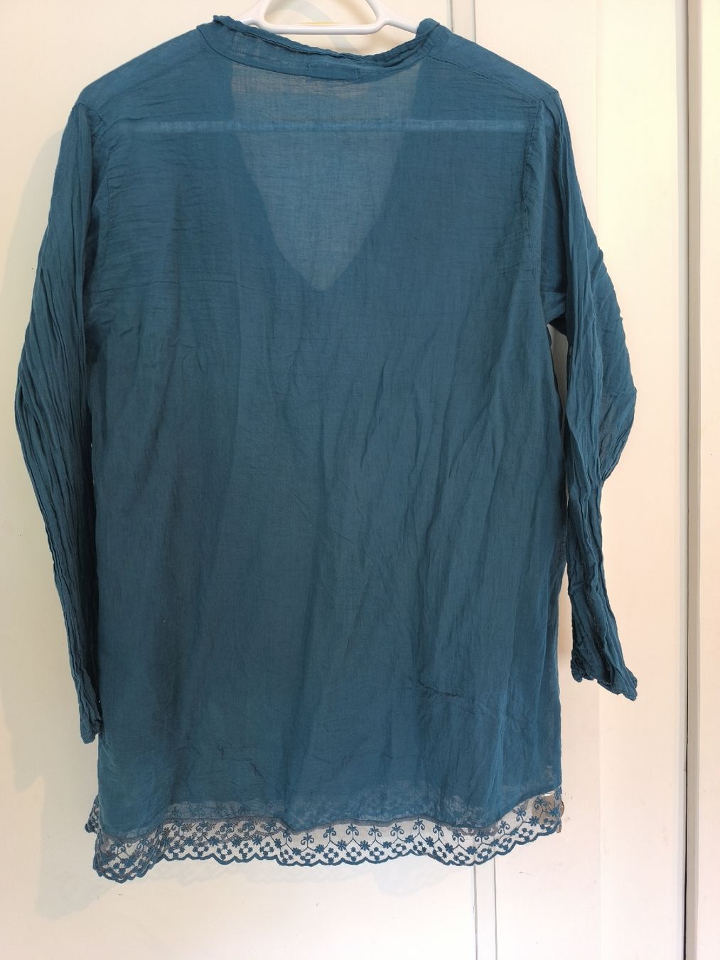 Tuniche: Sommer Tunika/Bluse, Petrol mit Spitze, Gr. M – Usato da Brügg BE venduto da Meui_Zouberding 1