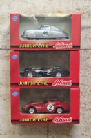 3x Schuco Junior Line 1/43 Porsche 356, Maserati 151/1 +450S