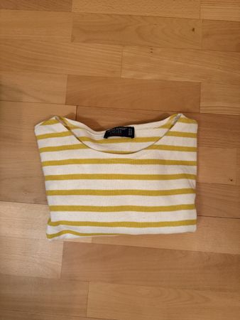 Langarm-Shirt Saint James gelb weiss Grösse M