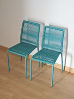 Lot de 2 chaises enfant turquoise extérieur/intérieur bon ét
