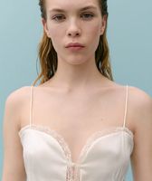 🤩VICTORIA BECKHAM X MANGO LINGERIE-TOP AUS SEIDE ECRU NEU