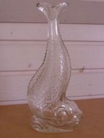 Vintage Flasche Vase  Glas Fisch