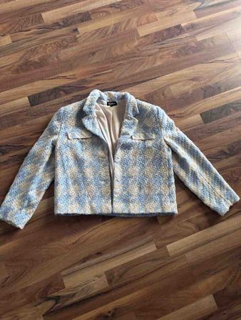 Damen Blazer Express hellblau kariert neuwertig