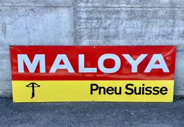 grosses Emaileschild MALOYA Pneu Suisse