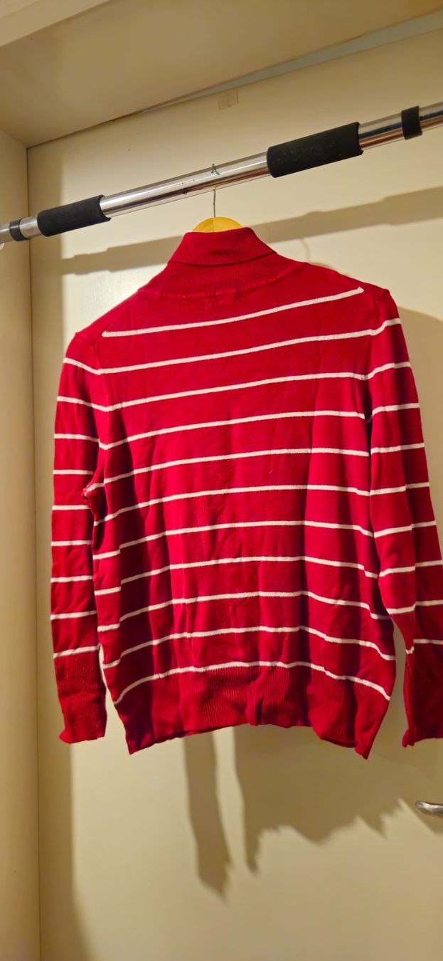 Maglioni & Felpe: Rollkragenpullover Rot/Weiss Gestreift, Grösse XL, Top! – Usato da Basel venduto da NikaV13 1