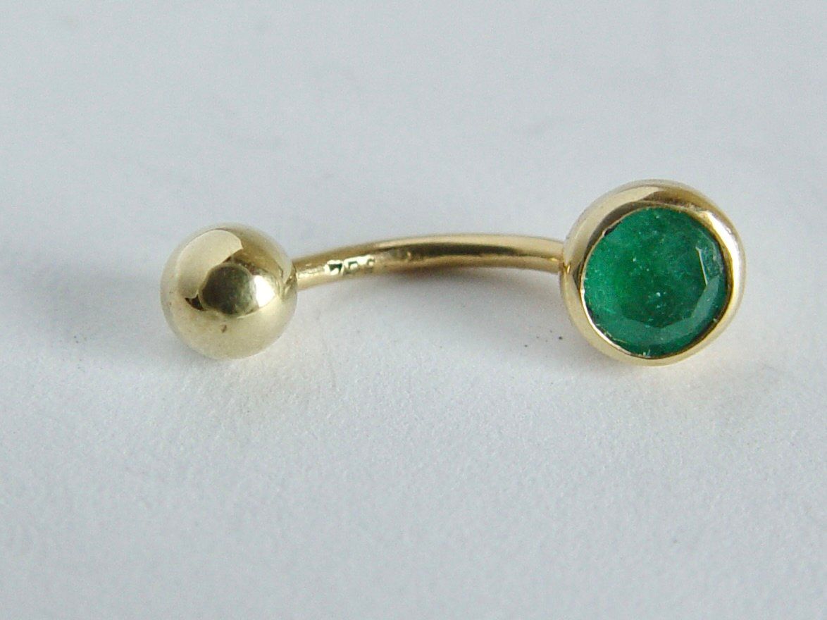 Piercingschmuck: Piercing Gold 750 mit Smaragd – Gebraucht aus Henggart von gernli 3