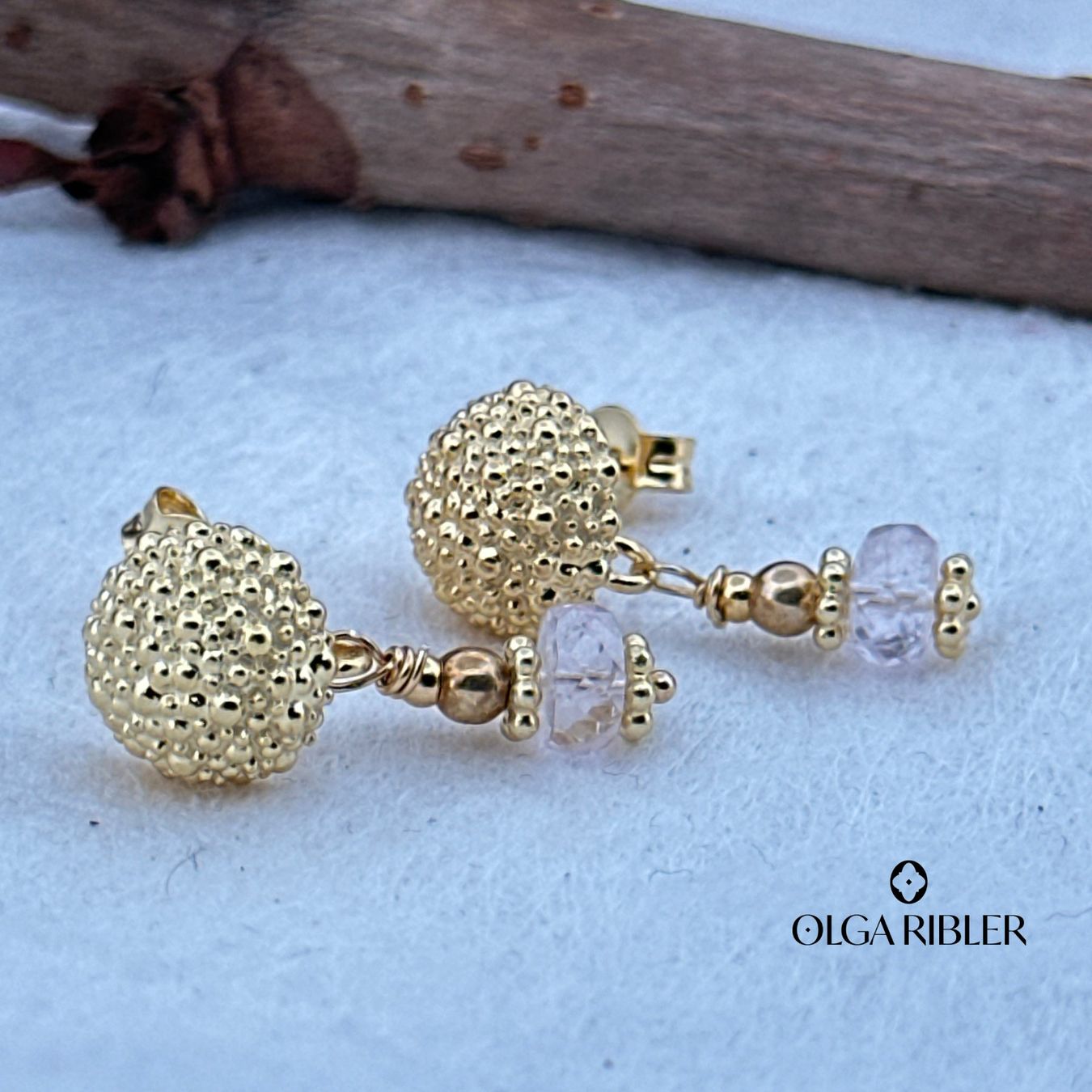 Olga Ribler Orecchini pendenti & Orecchini a lobo: Sterling Silber 925 Ohrstecker mit Morganite – Nuovo (secondo la descrizione) da Luzern venduto da Schmuckoutlet 3
