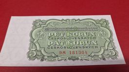 Tschechoslowakei Banknote 5 Korun 1961,