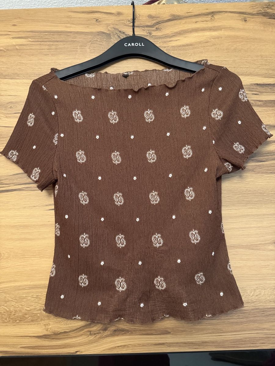 H&M T-shirt: Oberteil H&M Grösse XS braun gemustert. – Usato da Adliswil venduto da StephanieAnnina 5