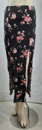 FOREVER 21 Schöne Floral Patch Slit Maxi Rock Gr. S