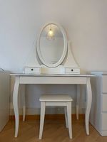 Schminktich mit Spiegel + Hocker, weiss, guter Zustand