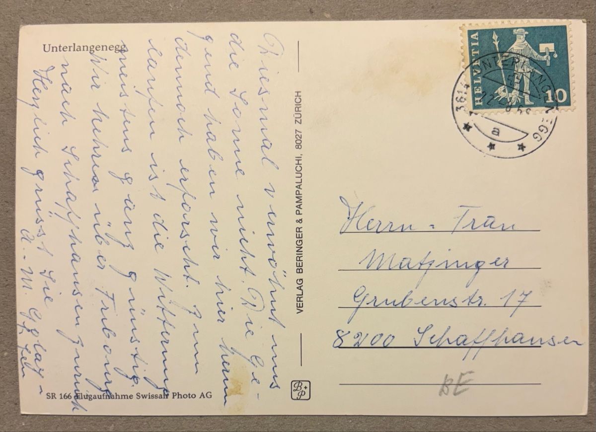Cartoline postali: Flugaufnahme Unterlangenegg – Usato da Luzern venduto da Balbel 1