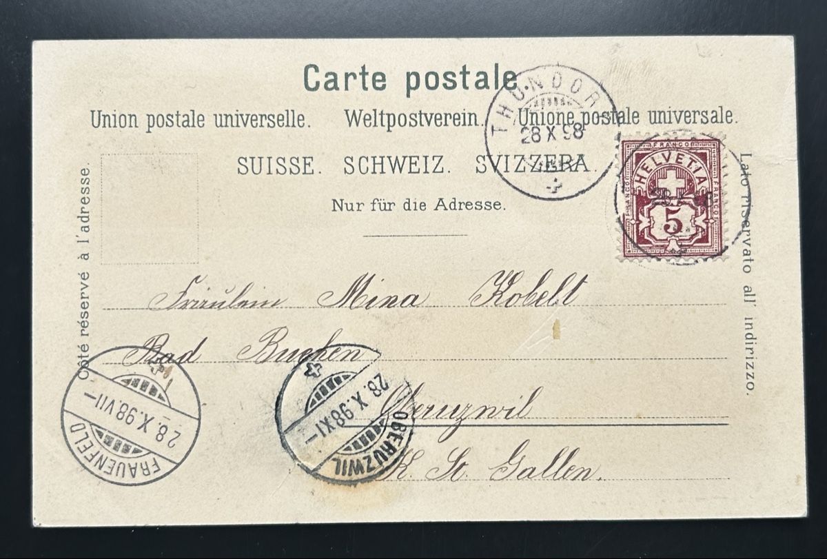 Cartoline postali: Gruss aus Frauenfeld Litho  – Usato da Horw venduto da Tellbub 1