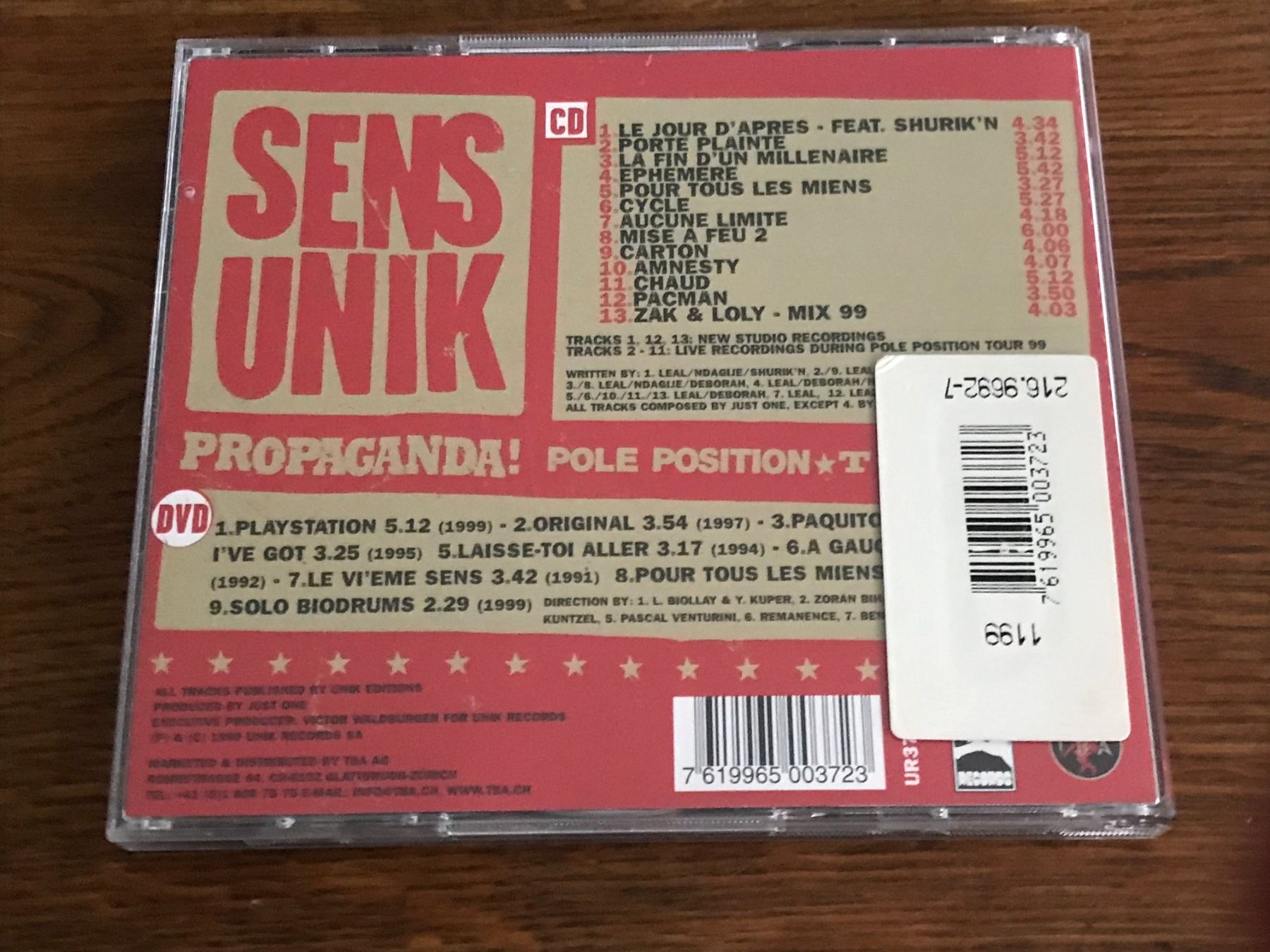 CD: SENS UNIK - Propaganda! - CD + DVD – Usato da Buchs AG venduto da Archie 1