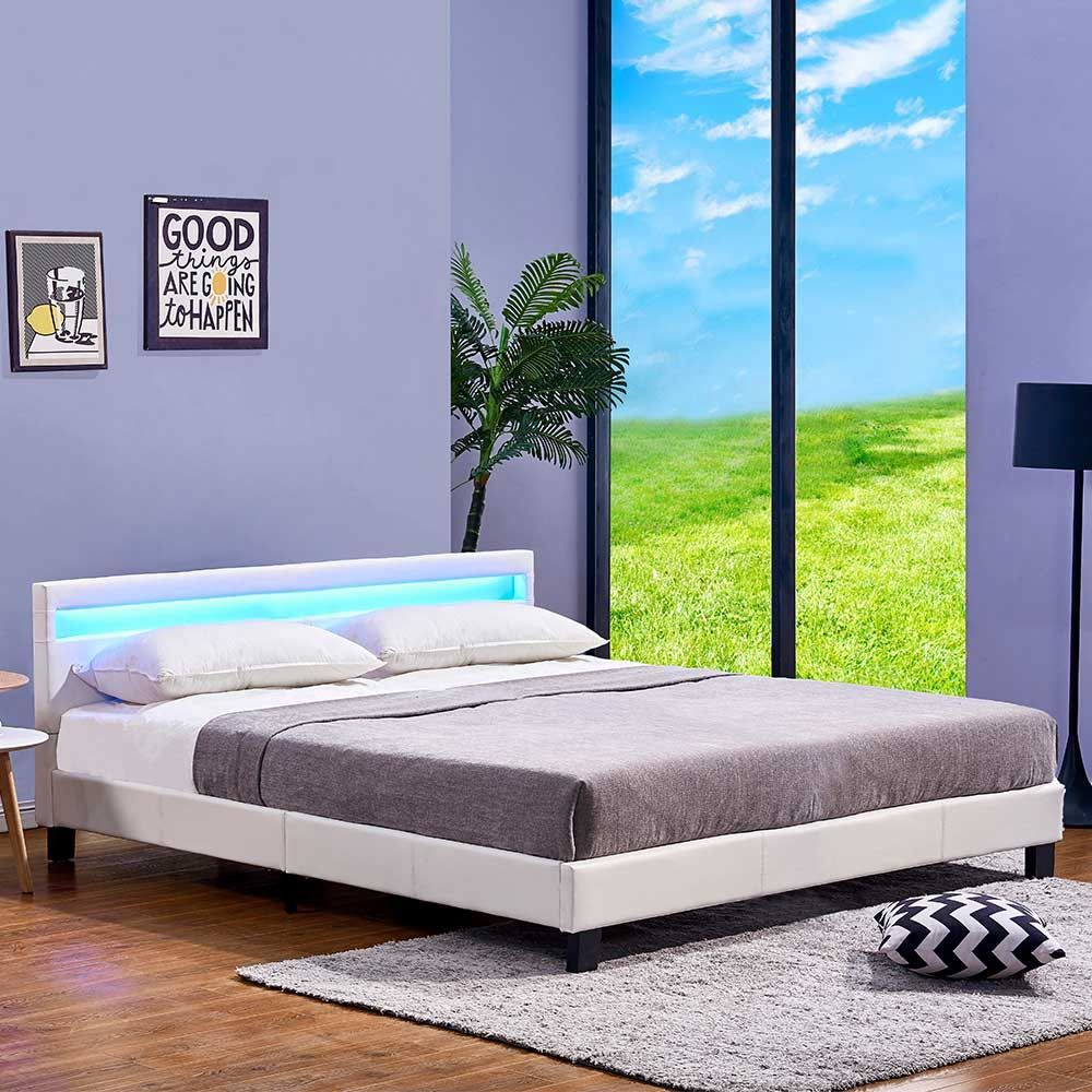 Betten: 20594 - LED Bett 180x200 ASTRO - Weiss – Neu und originalverpackt aus Wallenwil von toesstal-vertrieb