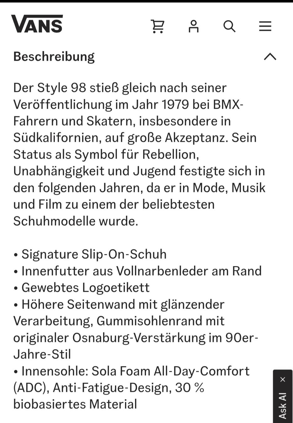Vans Scarpe da uomo: Vans Slip-On Gr.36.5 Grün Satin – Nuovo e nell'imballaggio originale da Zürich venduto da stefanella 8