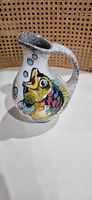 Keramik Krug mit Fischmotiv 🐟  Vintage Deko Va...