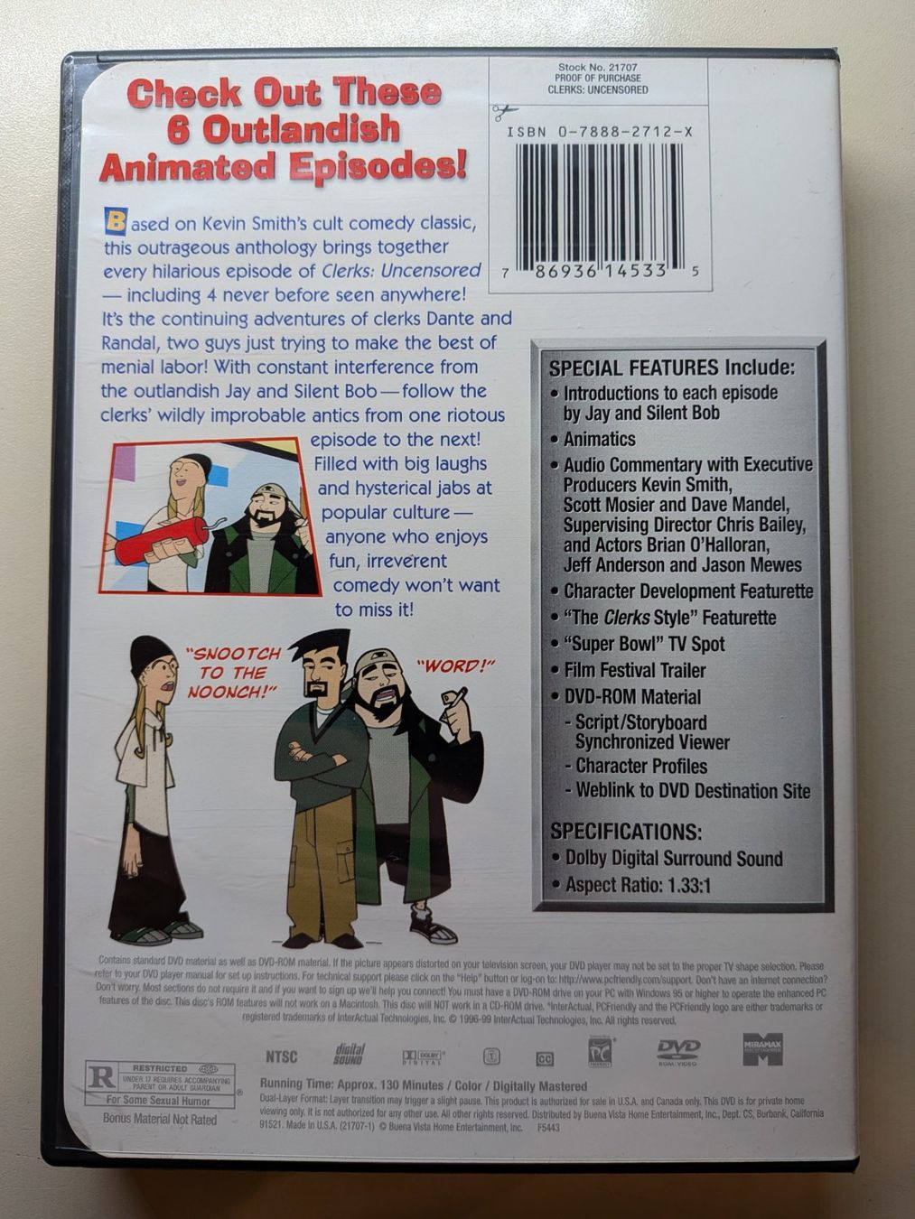 Tutti i DVDs: Clerks - Uncensored [2 DVDs] – Usato da Port venduto da gecotom 1