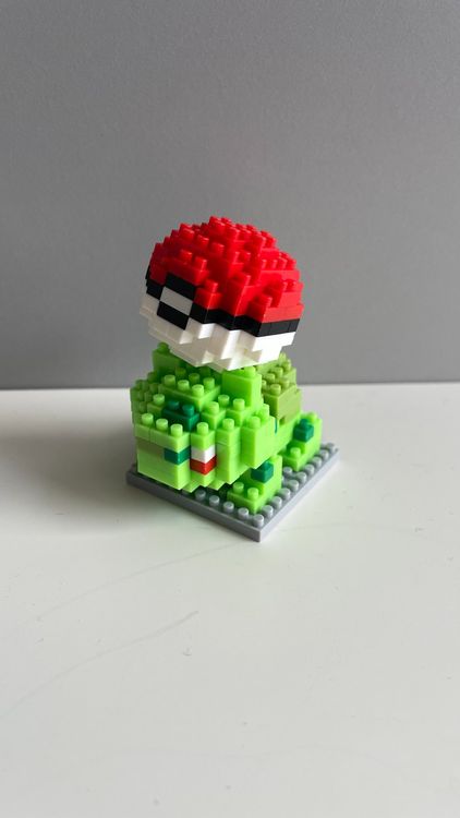 Mini lego pokémon bulbizarre pokeball, bloc de construction