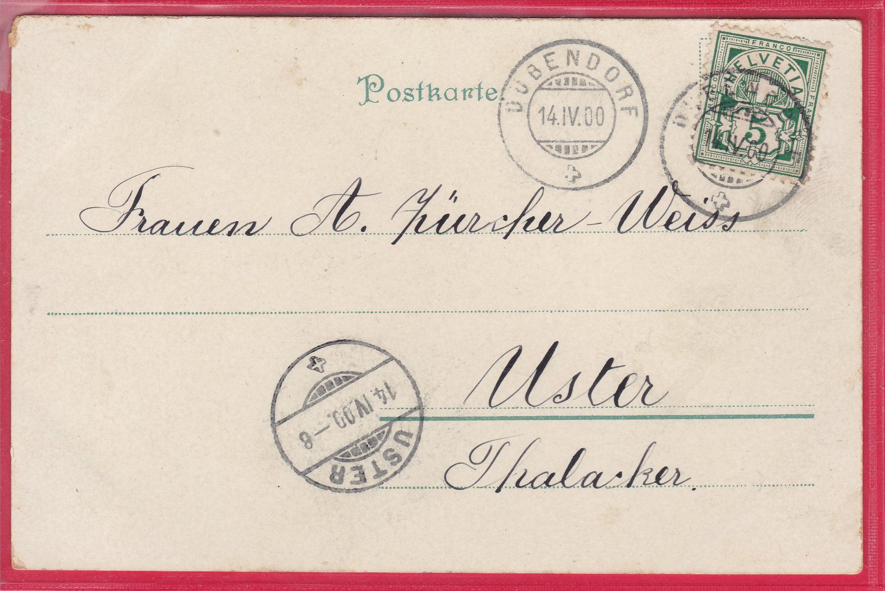 Cartes postales: FRÖHLICHE OSTERN, 14.4.1900 – D'occasion à Oberrieden par Gebirgsstelze 1