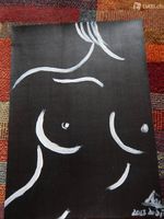 Nudo donna bianco nero dipinto orig. A4