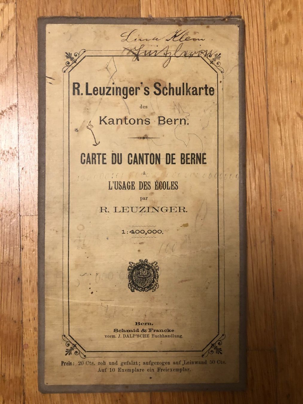 Cartine & Atlanti: R. Leuzinger: Schulkarte des Kantons Bern – Usato da Zürich venduto da allp