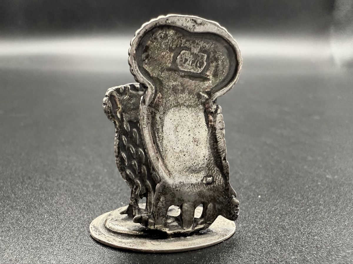 Statuette: Vintage Eulenfigur aus Metall – Usato da Lamone venduto da LaCantinaMagica 3