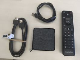 VIP5002W-CH Sunrise TV Box mit Fernbedienung und Kabeln