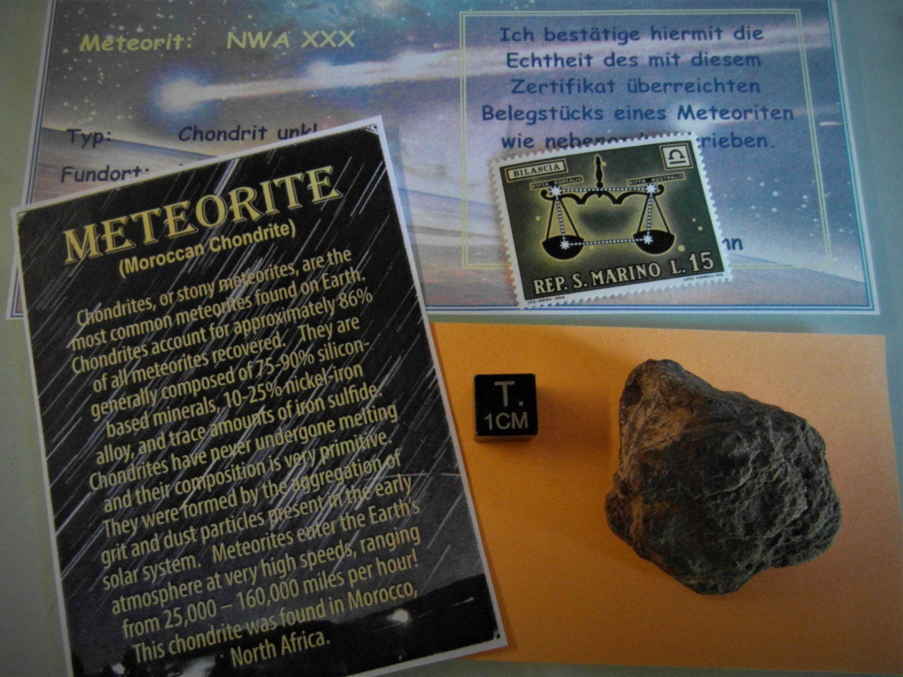 Minerali & Pietre curative: Sternzeichen  San Marino **  +  mind. 6 g Meteorit – Nuovo (secondo la descrizione) da Lengnau BE venduto da Lanthemann 2