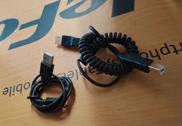 USB Kabel Set schwarz zwei verschiedene Ausfuehrungen