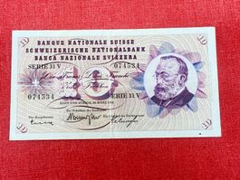 10 Franken Banknote 1963  gebraucht