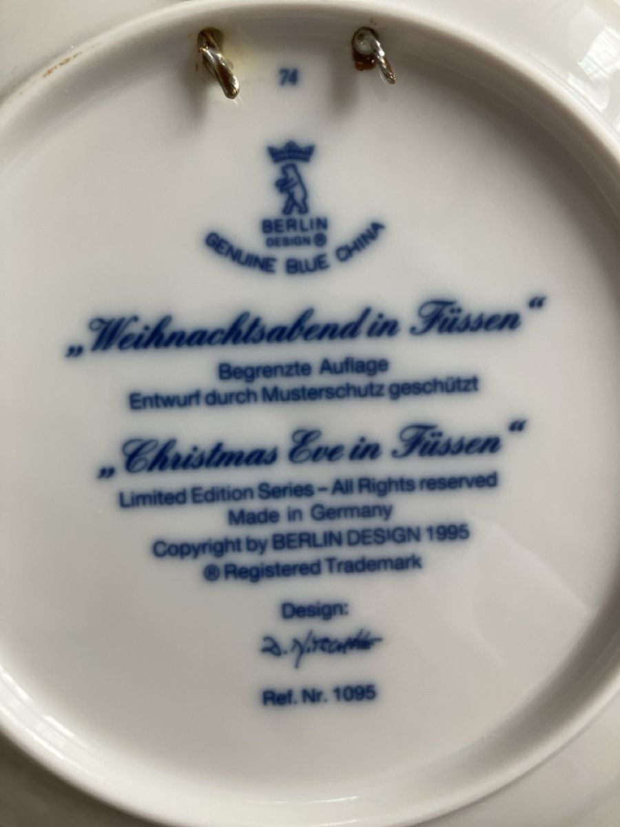 Piatti: Berlin Design Teller "Weihnachtsabend in Füssen" 1995 – Nuovo (secondo la descrizione) da Niederglatt ZH venduto da maggie25 2