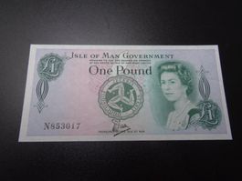 unzirkulierte 1 £ Isle of Man Note  1983 ND Issue Prefix N