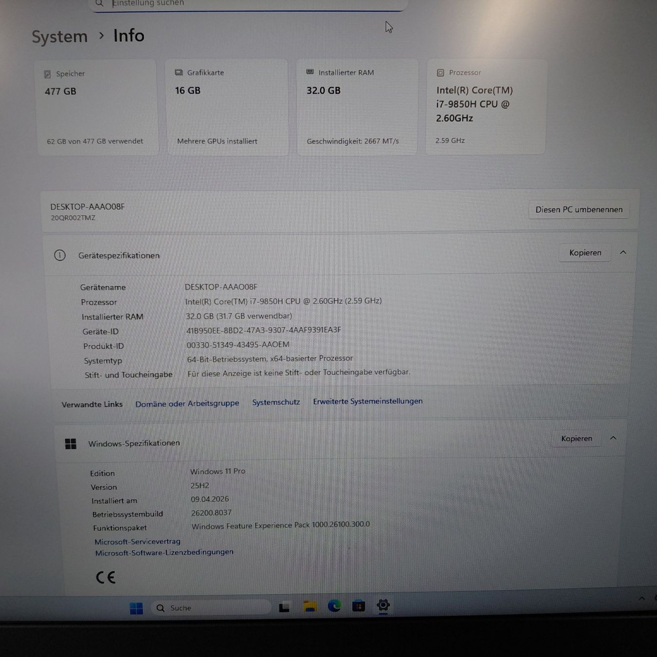 Lenovo Notebook: Lenovo ThinkPad P73 i7 32GB RTX5000 16GB SSD CAD – Usato da Reinach BL venduto da Re-Life_AG 4