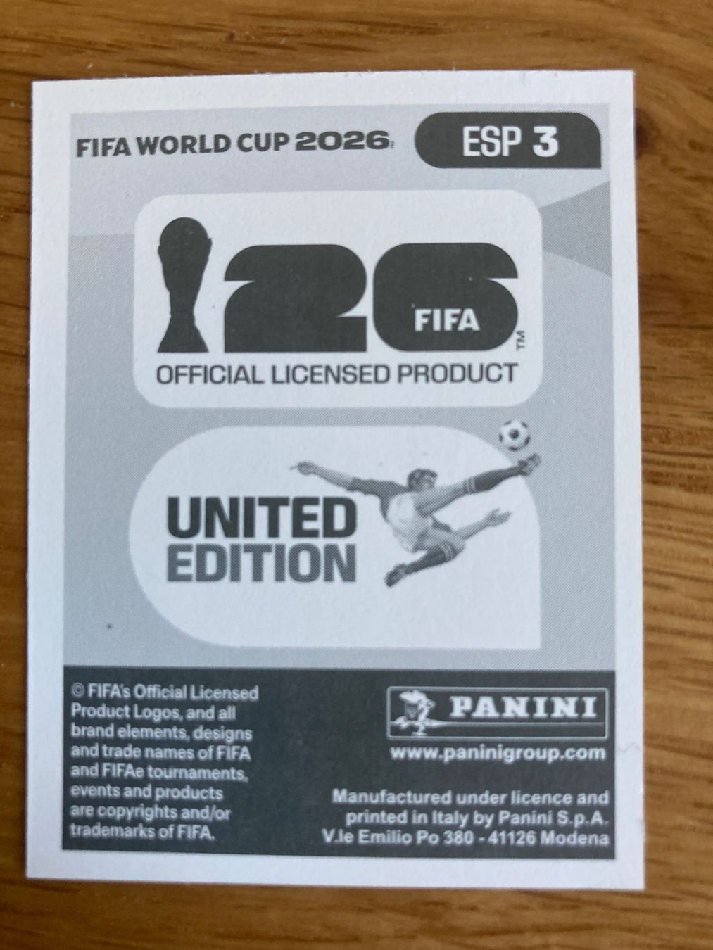 Panini Cartes à collectionner: WM Sticker ESP 3 – Neuf (Voir description) à Winterthur par Whitefish 1