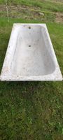 Alte Badewanne aus Stahl-Emaille, Vintage Look, Garten